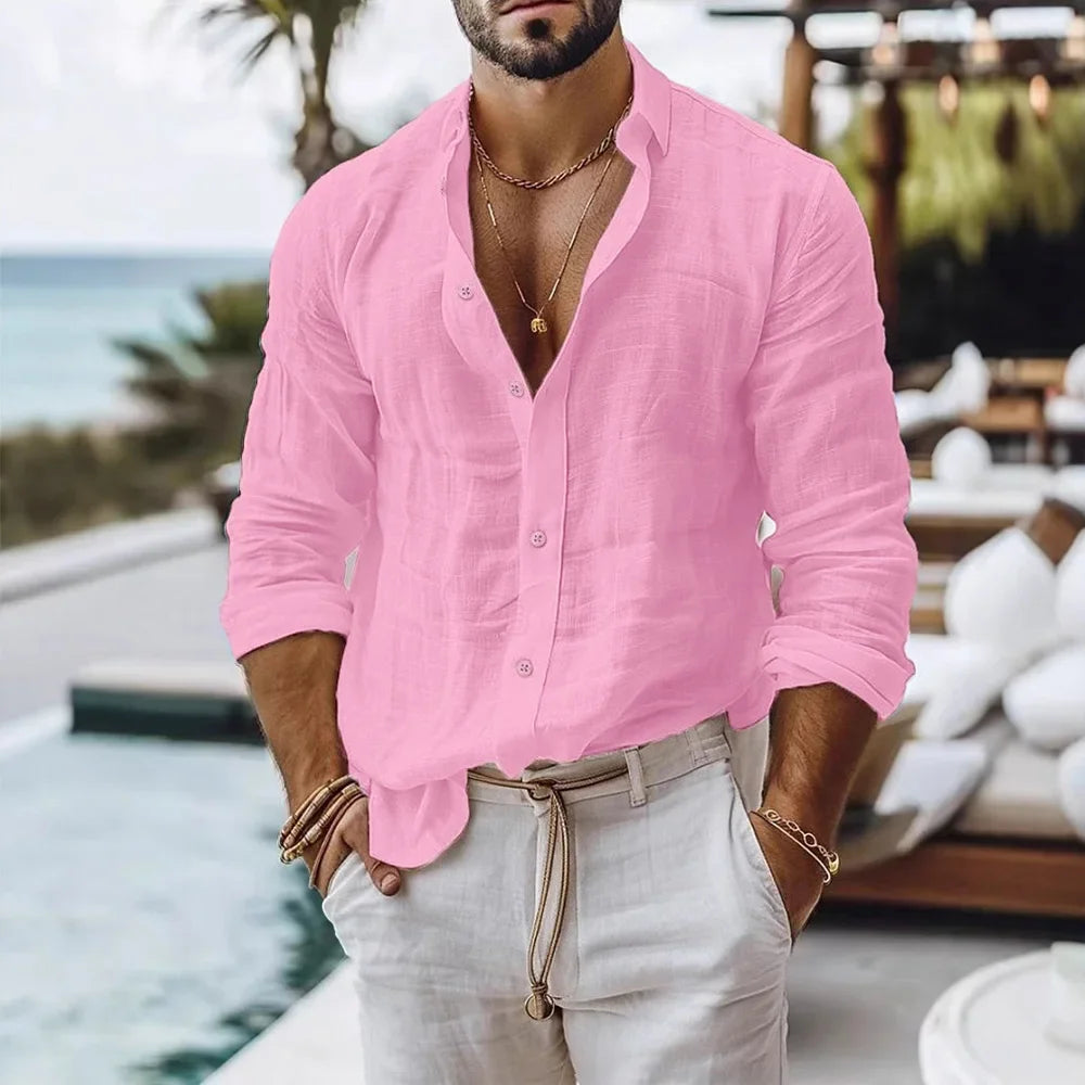 Men’s Linen Button Shirt