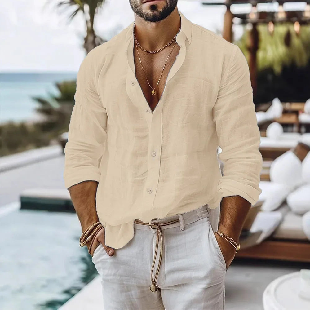 Men’s Linen Button Shirt