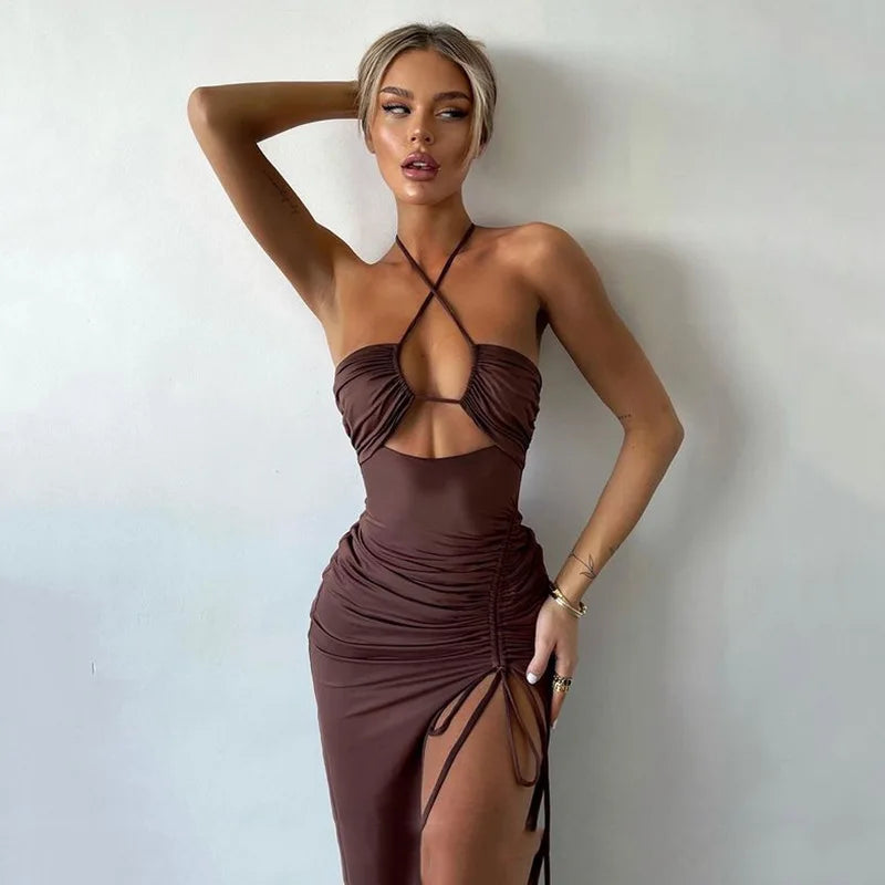 Backless Bodycon Midi Dress