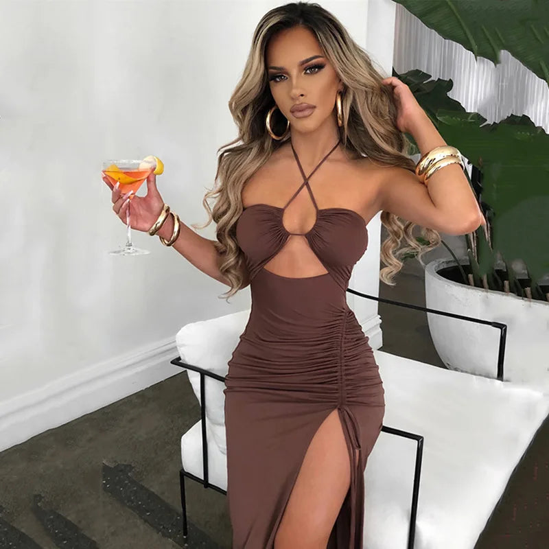 Backless Bodycon Midi Dress
