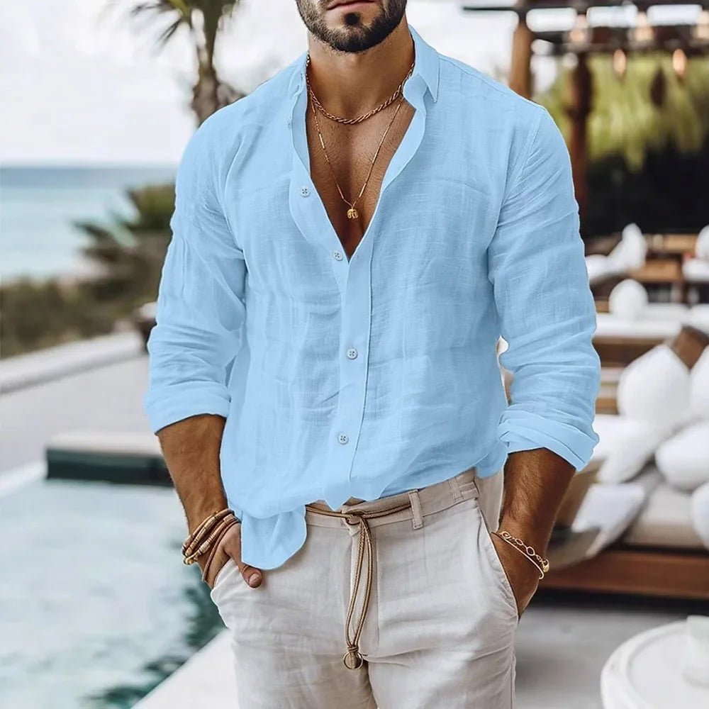 Men’s Linen Button Shirt