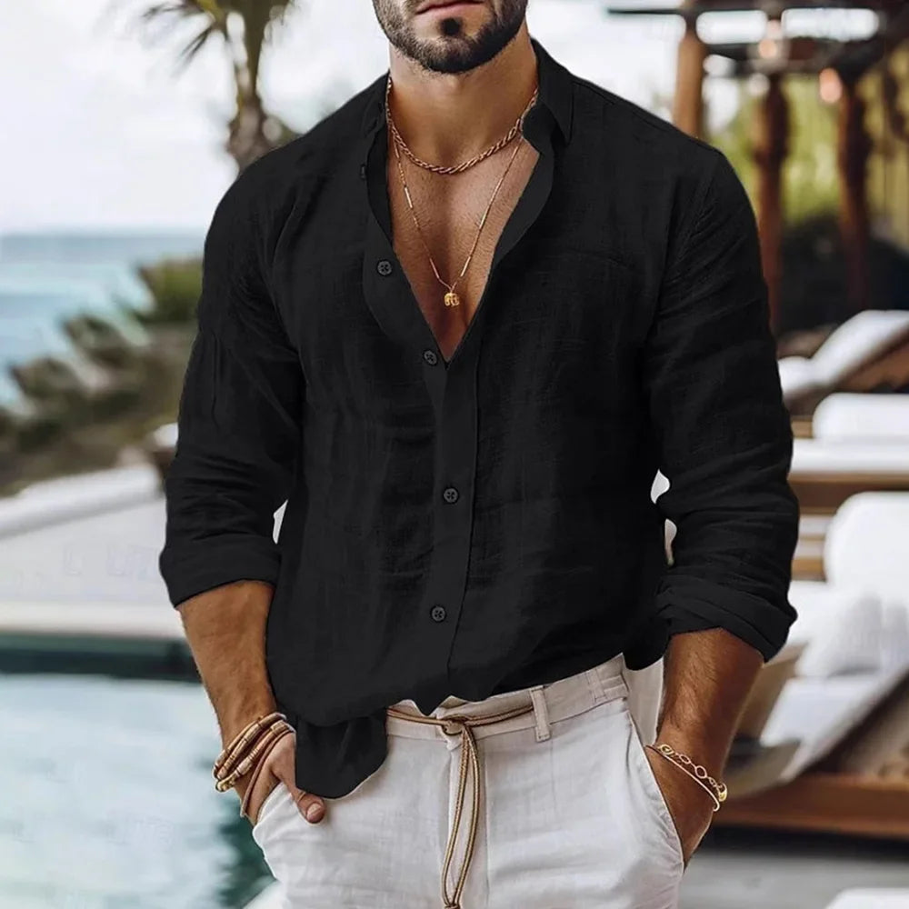 Men’s Linen Button Shirt