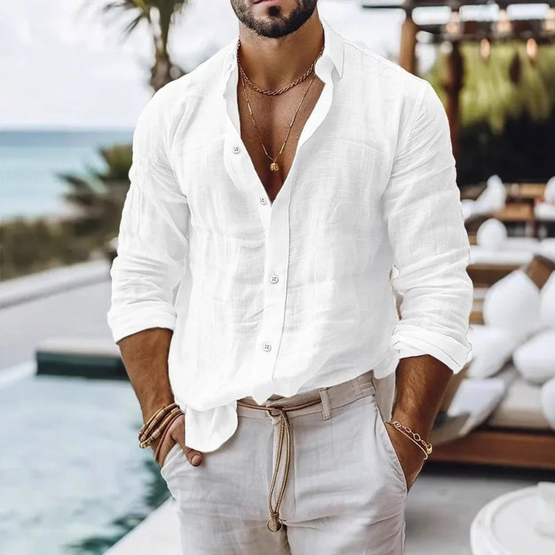 Men’s Linen Button Shirt